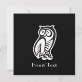 Owl Symbol Weiß Einladung (Vorderseite)
