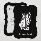Owl Symbol Weiß Einladung (Vorne/Hinten)