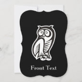 Owl Symbol Weiß Einladung (Vorderseite)