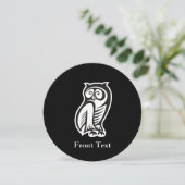 Owl Symbol Weiß Einladung (Stehend Vorderseite)