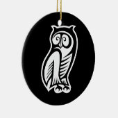 Owl Symbol Weiß Keramikornament (Rechts)