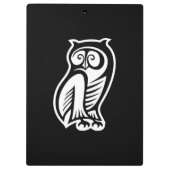Owl Symbol Weiß Klemmbrett (Rückseite)
