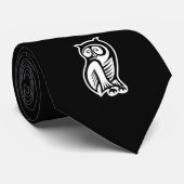 Owl Symbol Weiß Krawatte (Gerollt)
