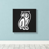 Owl Symbol Weiß Leinwanddruck (Insitu (Holzboden))