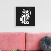 Owl Symbol Weiß Leinwanddruck (Insitu (Wohnzimmer))