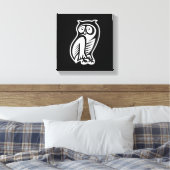 Owl Symbol Weiß Leinwanddruck (Insitu (Schlafzimmer))