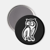Owl Symbol Weiß Magnet (Vorderseite/Rückseite)