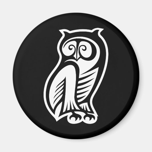 Owl Symbol Weiß Magnet (Vorne)