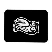 Owl Symbol Weiß Magnet (Horizontal)