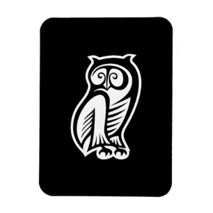 Owl Symbol Weiß Magnet