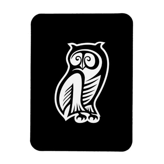 Owl Symbol Weiß Magnet (Vertikal)
