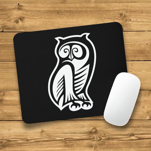 Owl Symbol Weiß Mousepad