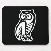 Owl Symbol Weiß Mousepad (Vorne)