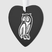 Owl Symbol Weiß Ornament (Vorderseite)
