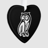 Owl Symbol Weiß Ornament (Vorderseite)