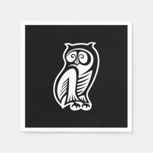 Owl Symbol Weiß Serviette