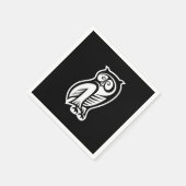 Owl Symbol Weiß Serviette (Ecke)
