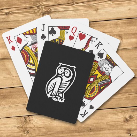 Owl Symbol Weiß Spielkarten