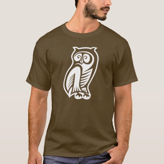 Owl Symbol Weiß T-Shirt (Vorderseite)