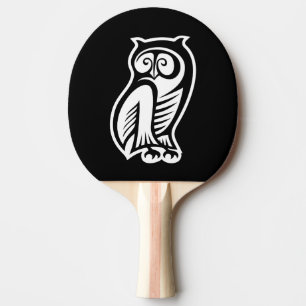 Owl Symbol Weiß Tischtennis Schläger