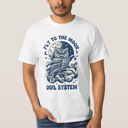 Owl System" Himmelsraum und MondT - Shirt (Vorderseite)