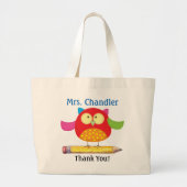 Owl Teacher Tote Bag Jumbo Stoffbeutel (Vorne)