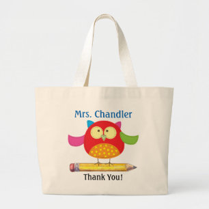 Owl Teacher Tote Bag Jumbo Stoffbeutel