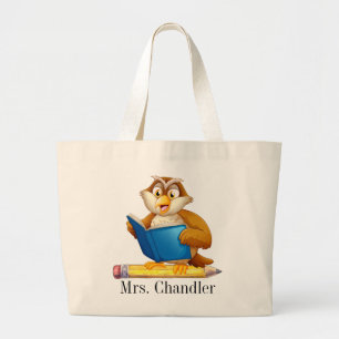 Owl Teacher Tote Bag Jumbo Stoffbeutel