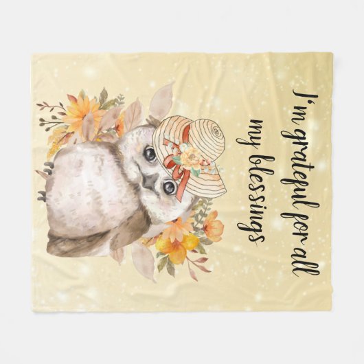 owl Thanksgiving Decor Fall Farmhouse  Fleecedecke (Vorderseite (Horizontal))