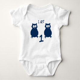 Owl Thema Geburtstag Ich bin eins Baby Strampler