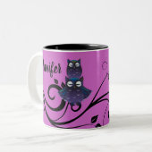 Owl Thema Lila iPhone Cup Kaffee Tasse kundenspezi (Vorderseite Links)
