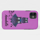 Owl Theme Lila iPhone Handy Cover Fall (Rückseite (Horizontal))