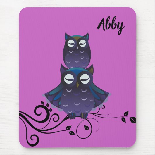 Owl Themed Personalisiert Mousepad (Vorne)