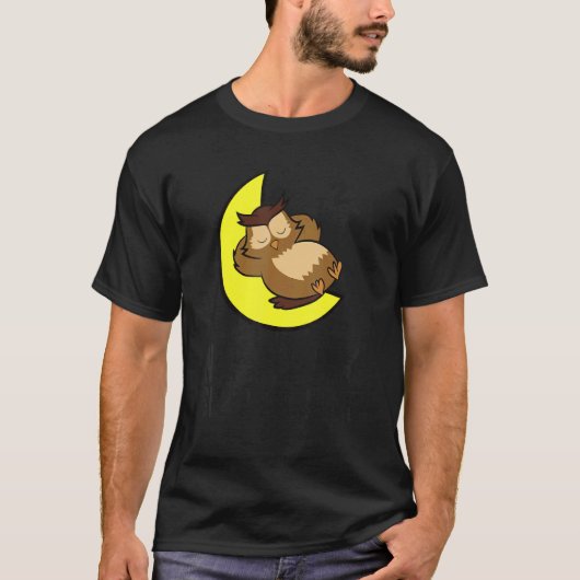 Owl Tired Nap All Day Sleep All Night Cute Owl T-Shirt (Vorderseite)