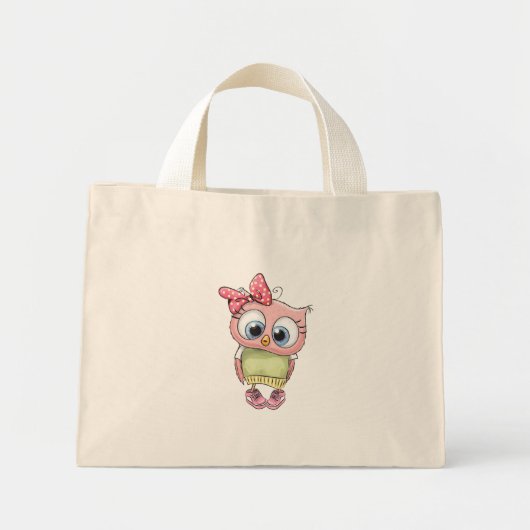 Owl Tote Bag Mini Stoffbeutel (Vorne)