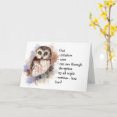 Owl Totem, Animal Guide Funny Birthday Karte (Gelbe Blume)