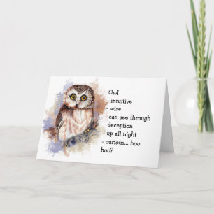 Owl Totem, Animal Guide Funny Birthday Karte