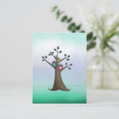 Owl Tree Art Postcard Postkarte (Stehend Vorderseite)