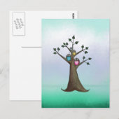 Owl Tree Art Postcard Postkarte (Vorne/Hinten)