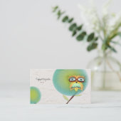 Owl Tree Business Card Visitenkarte (Stehend Vorderseite)