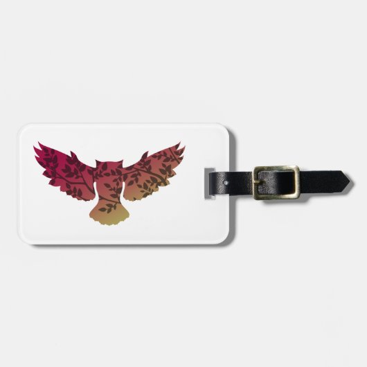 Owl Tree Gepäckanhänger (Vorderseite horizontal)