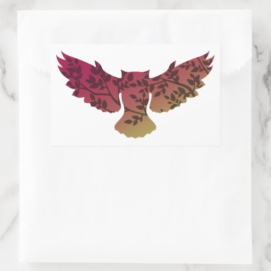 Owl Tree Rechteckiger Aufkleber (Tasche)