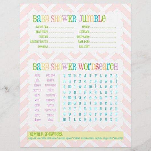 Owl Twin Girls "Baby Shower Games" Aktivitätsblatt (Rückseite)