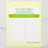 Owl Twins - Baby Dusche Bingo & Name Scramble (Rückseite)