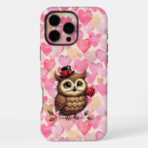 Owl überziehen mit bunten Herzen Valentinstag iPhone 16 Pro Max Hülle