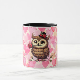 Owl überziehen mit bunten Herzen Valentinstag Tasse