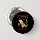 Owl Ugly Christmas Christmas Winter  Button (Vorne & Hinten)