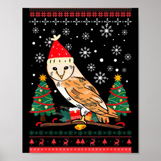 Owl Ugly Christmas Christmas Winter Poster (Vorne)