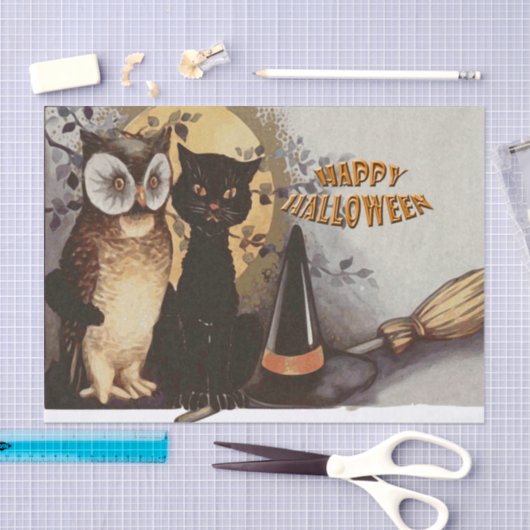 Owl und Cat Halloween Seidenpapier (Handwerk)