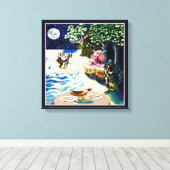 Owl und das pussycat Lear Gedicht Leinwanddruck (Insitu (Holzboden))